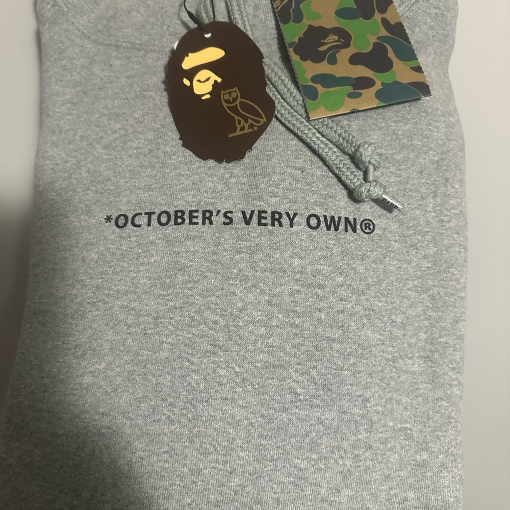 BAPE x OVO Pullover Hoodie 'Gray' - Picture 3 of 4